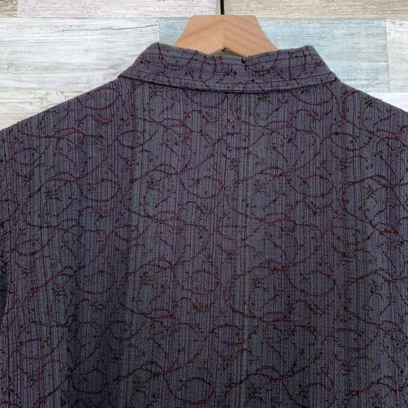 The Territory Ahead Vintage Jacquard Shirt Gray Red Button Front Casual Mens XL - Picture 5 of 6